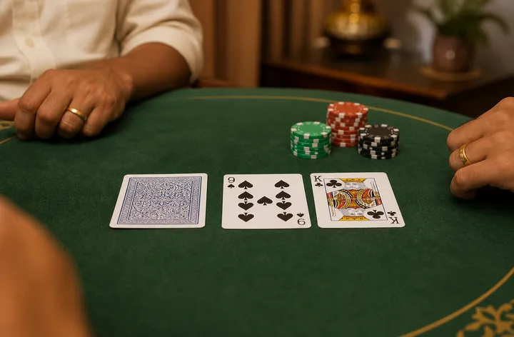 Blind meaning in Teen Patti practice table scene