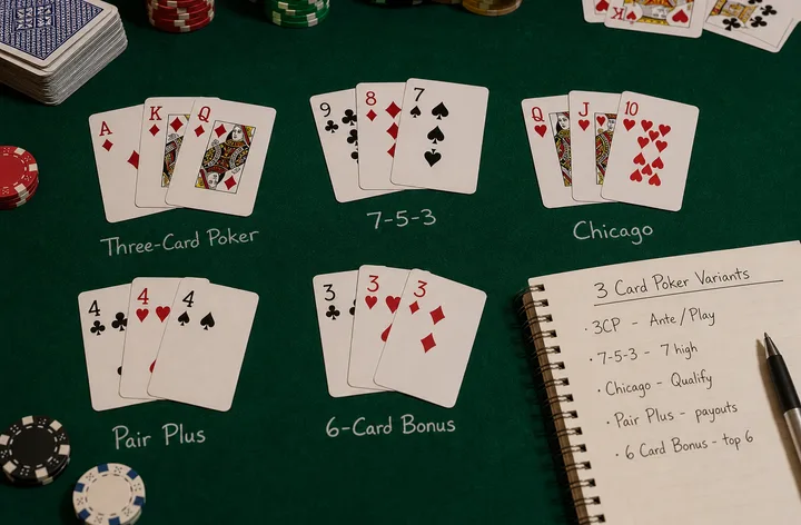 Mature Teen Patti table with red and black suit groups declared before a Colour Joker practice round